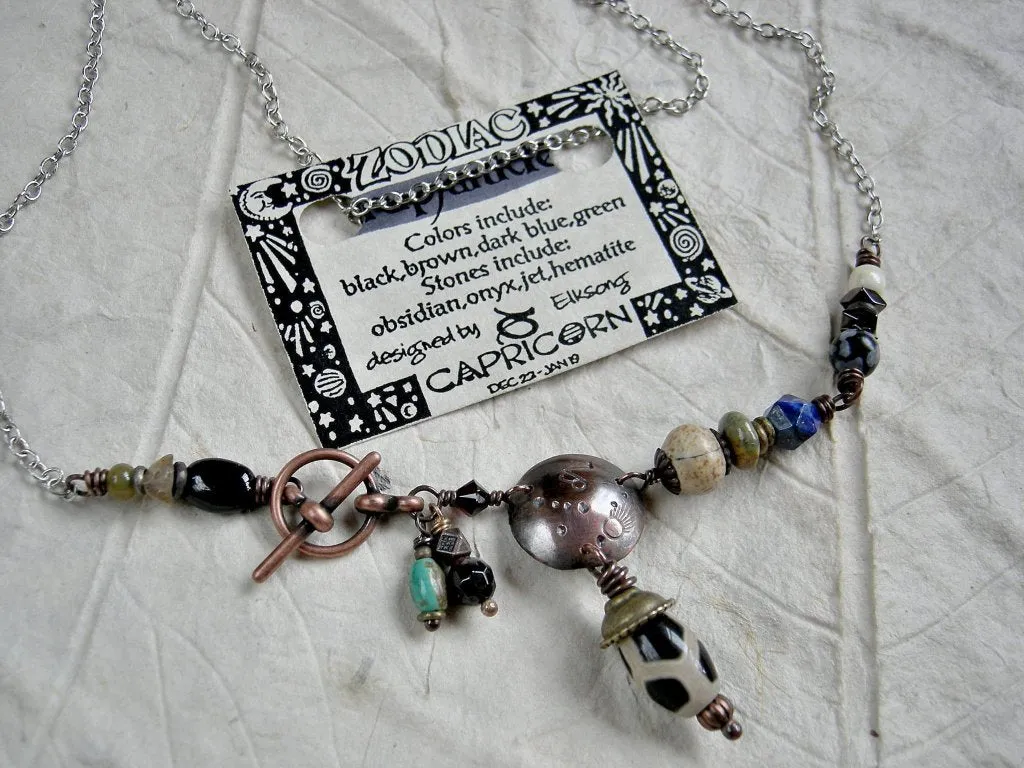 Capricorn Zodiac Necklace, Custom Birth Stone Jewelry