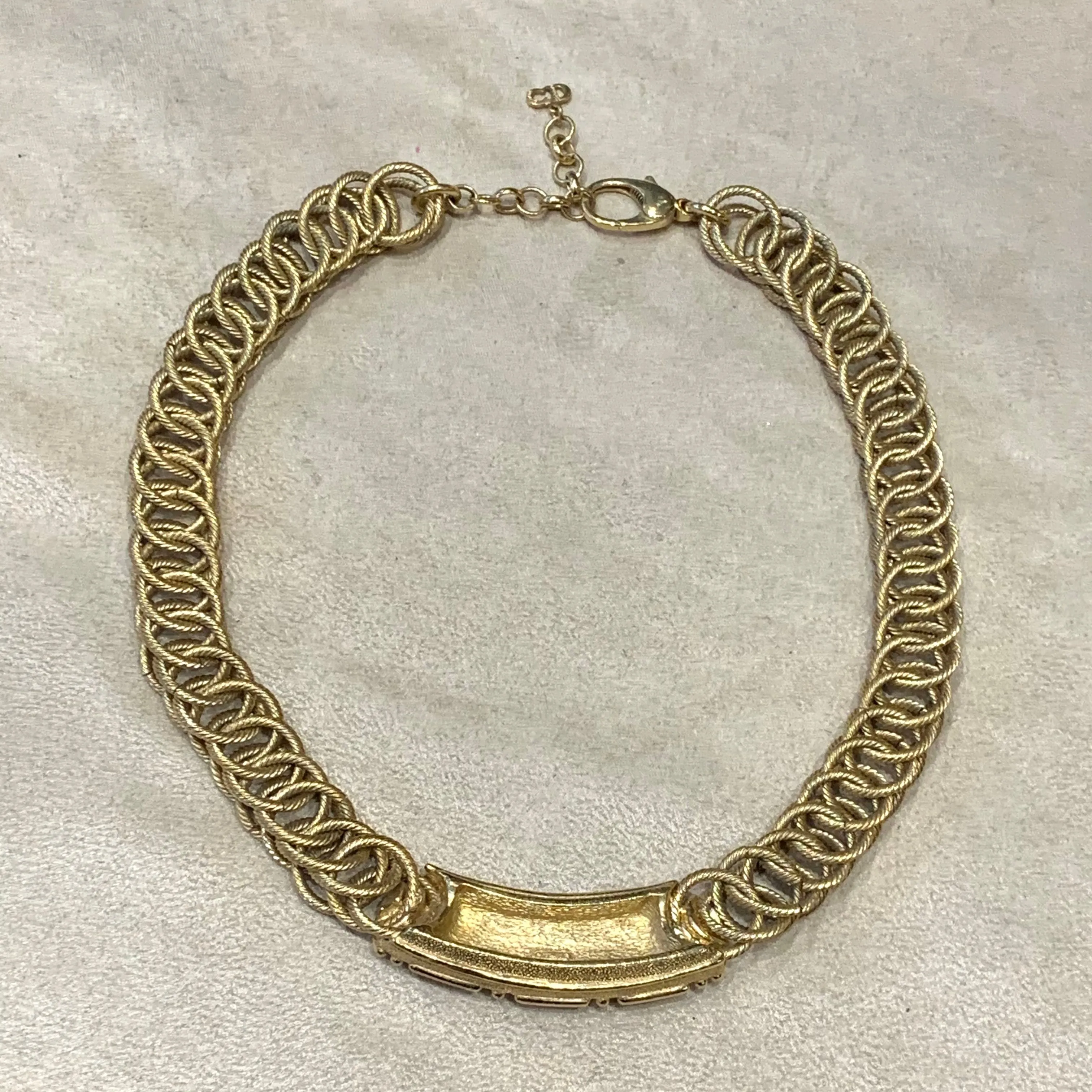 Christian Dior Ruby Emerald Sapphire Vintage Gold Chain necklace