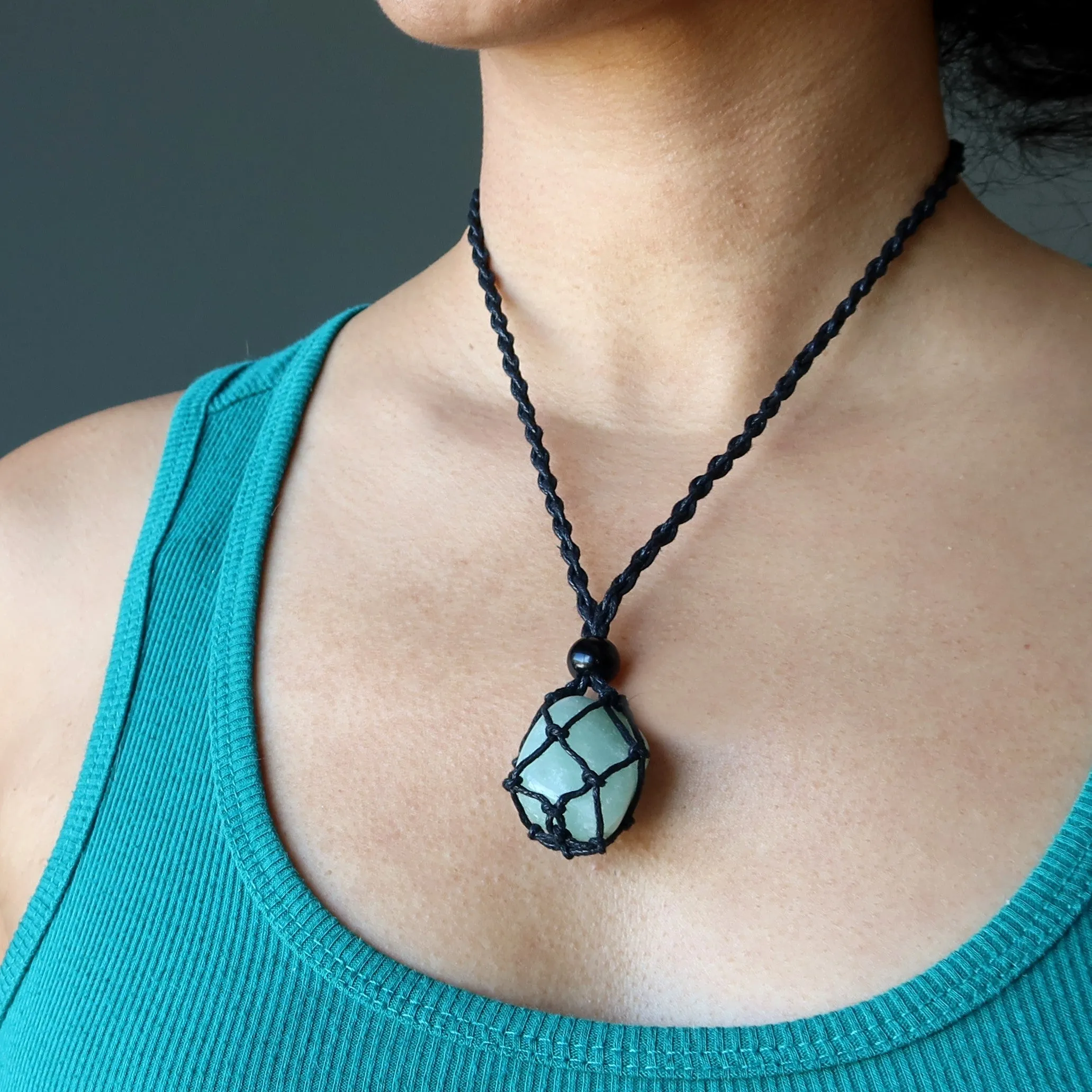 Citrine Aventurine Necklace Set Money Macrame Stones
