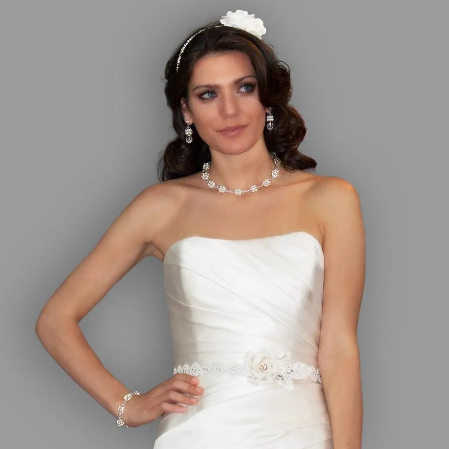 Crystal & Pearl Cluster Necklace