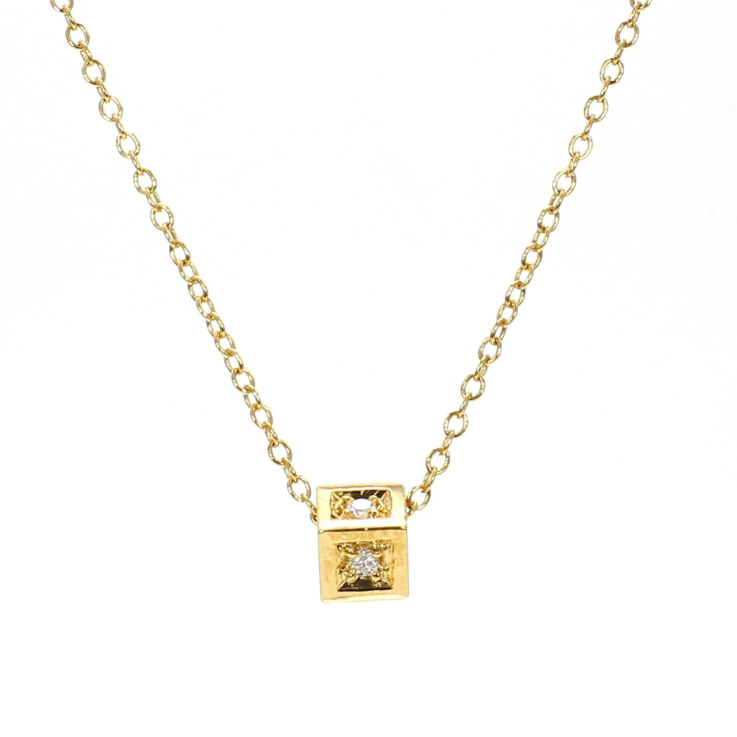 Cube Diamond Necklace