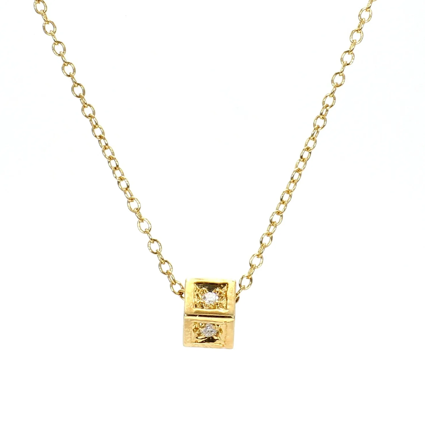 Cube Diamond Necklace