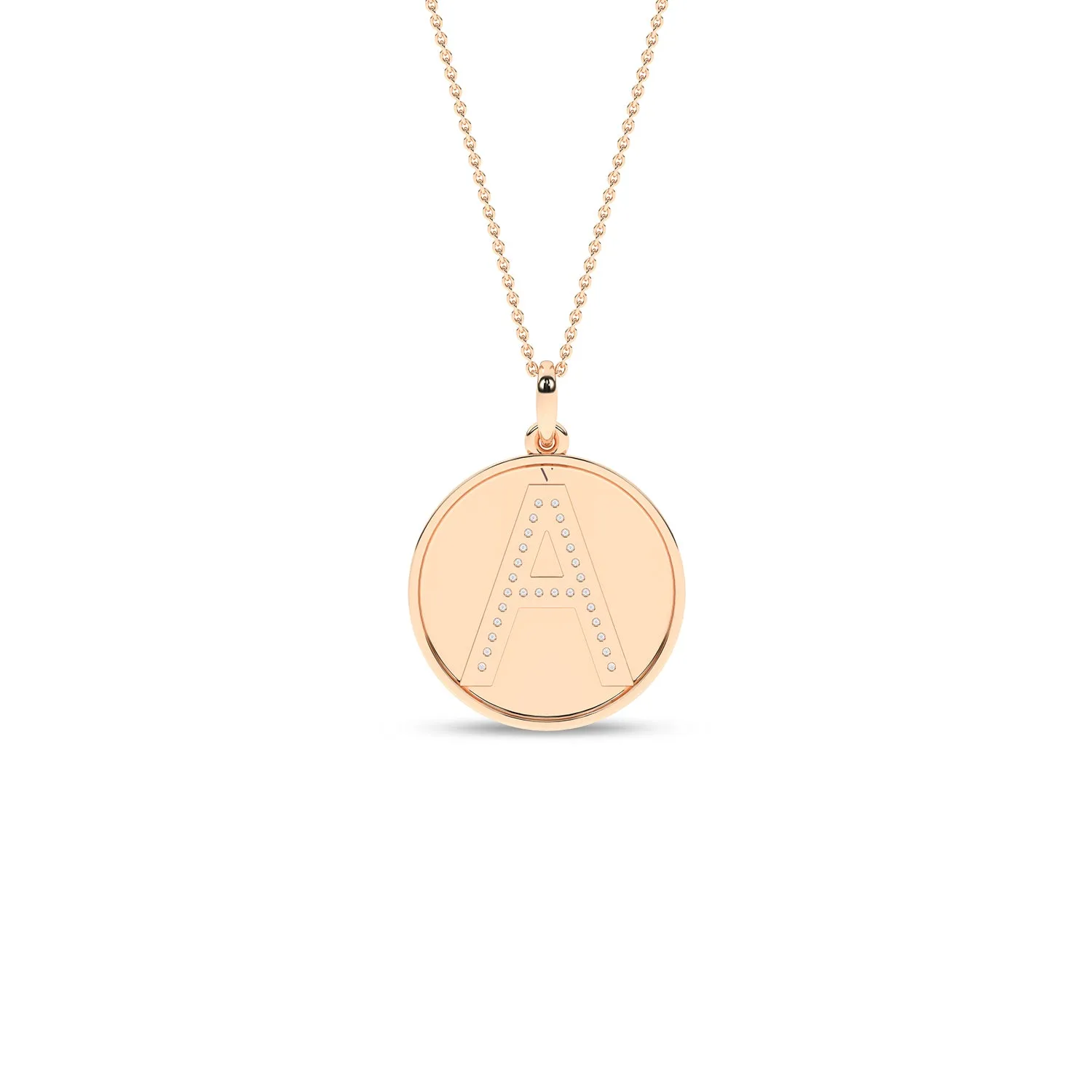 Diamond Initial Disc Necklace