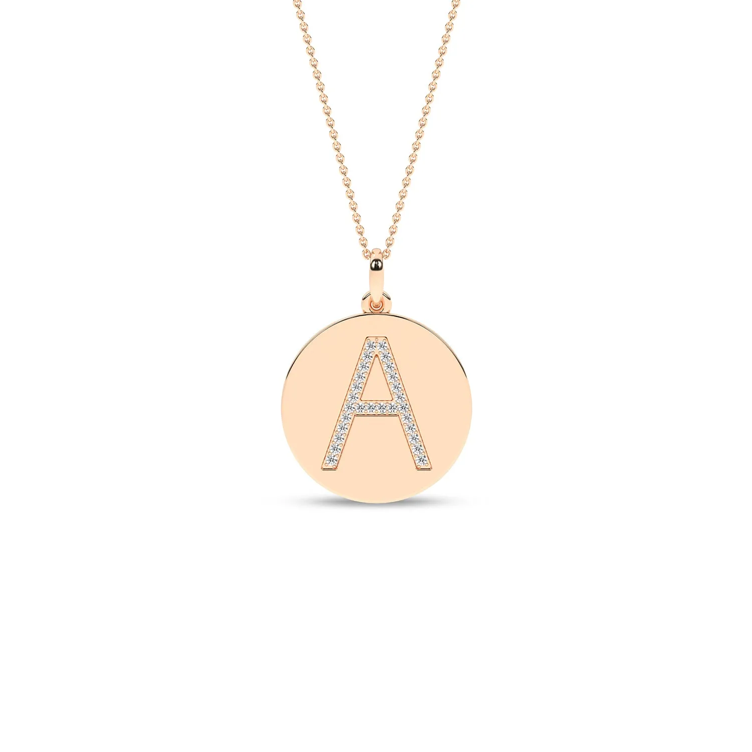 Diamond Initial Disc Necklace