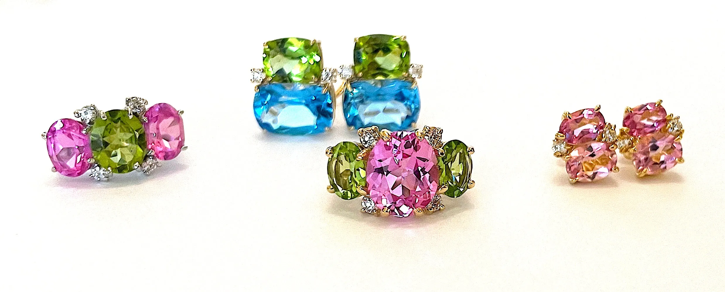 Elegant Three Stone Garnet Ring with Gold Rope Twist Border