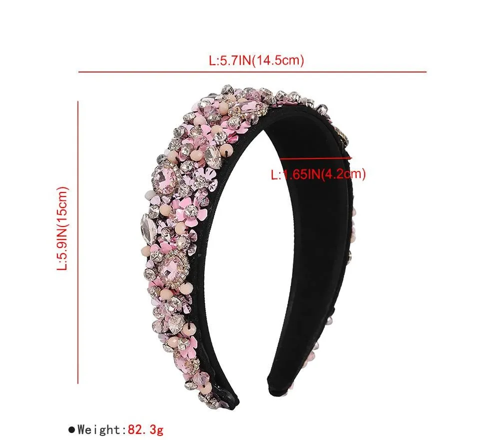 F2497 Floral Embellished Luxurious Headbands, Christmas Holiday Headbands