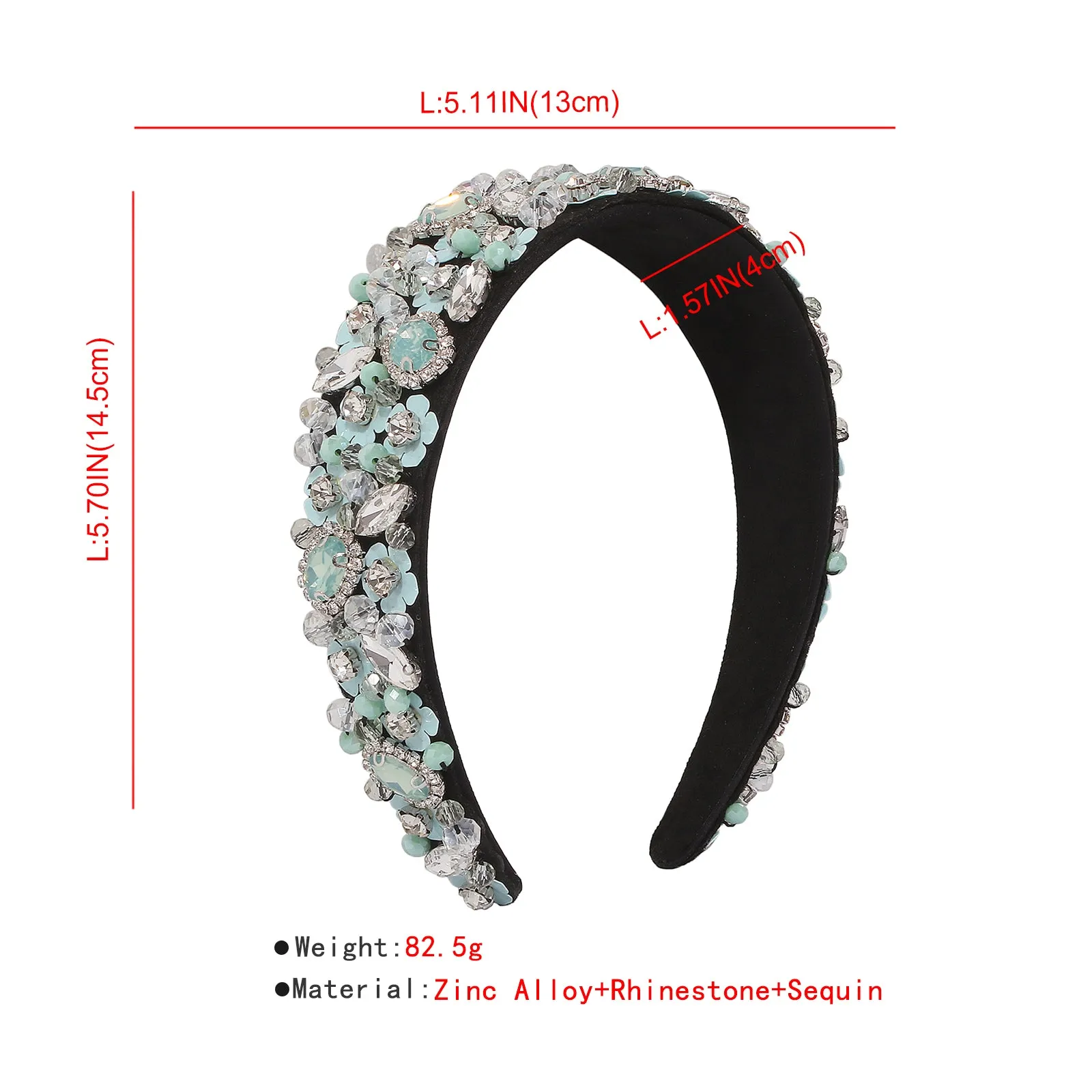 F2497 Floral Embellished Luxurious Headbands, Christmas Holiday Headbands