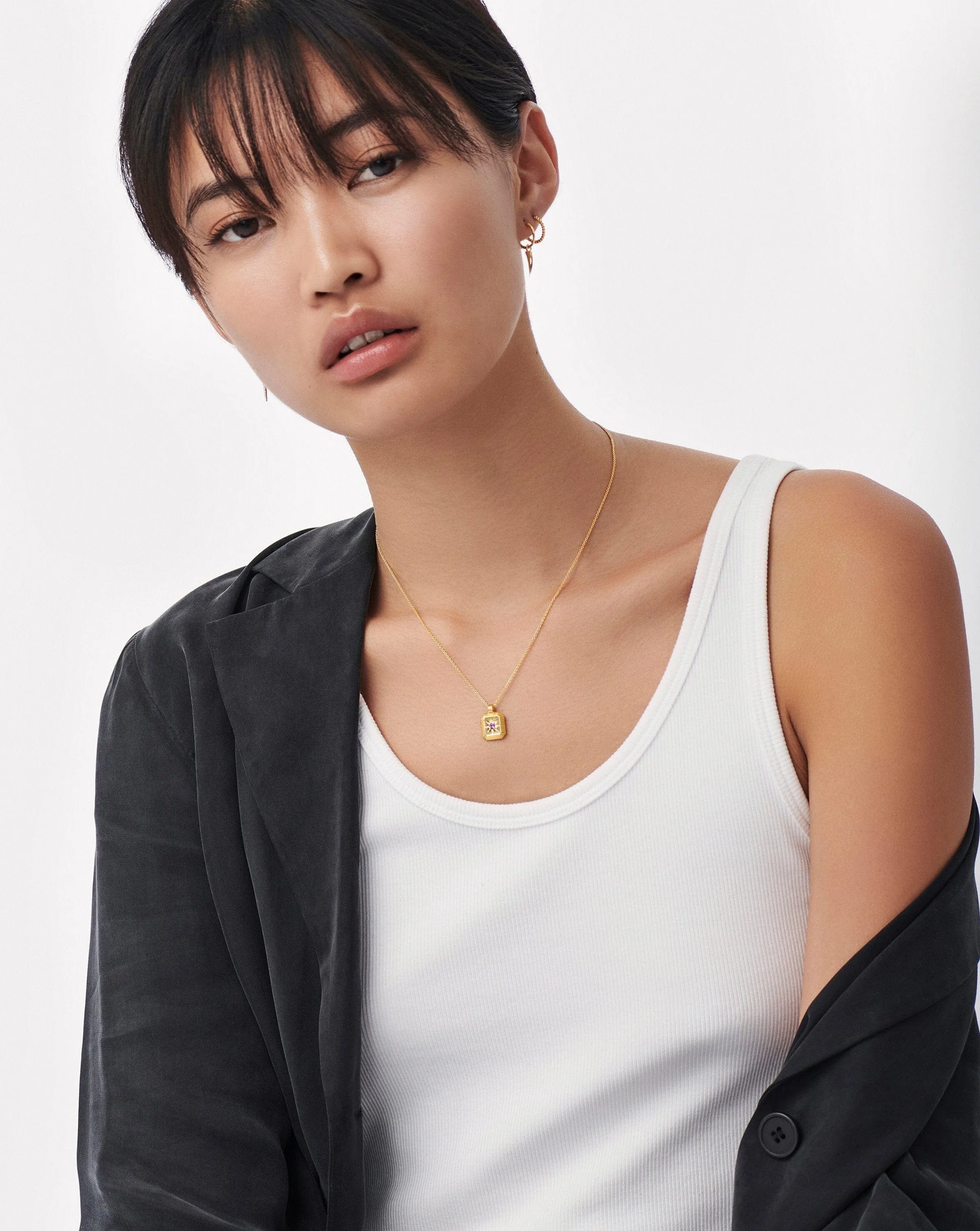 February Birthstone Pendant Necklace | 18ct Gold Vermeil/Amethyst