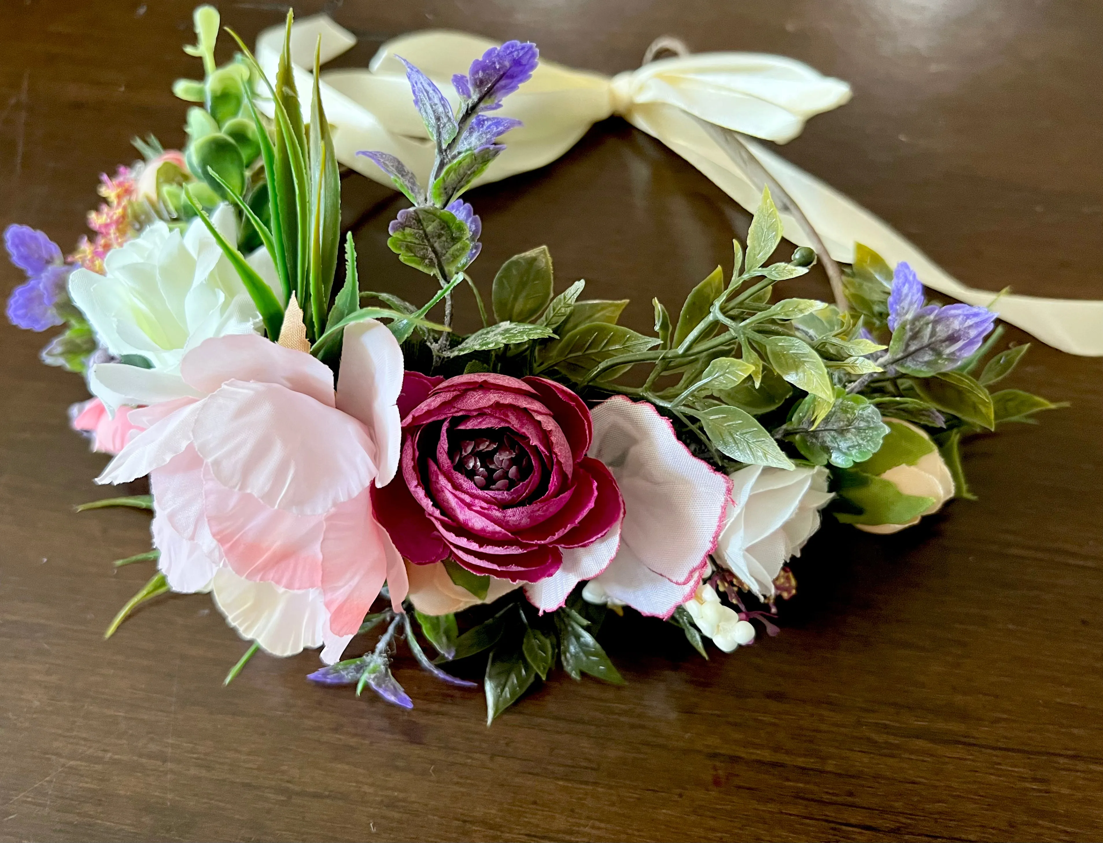 Flower Girl Creamy Pastels Head Wreath, Toddler Flower Crown
