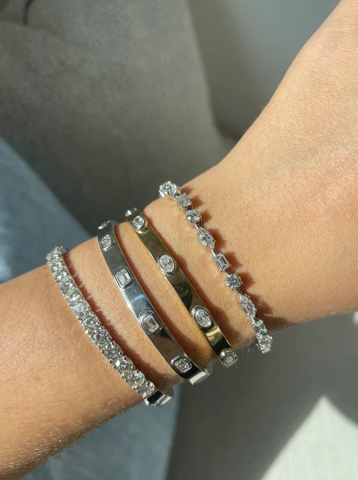 GIA Certified Mixed Shape Diamond Bracelet