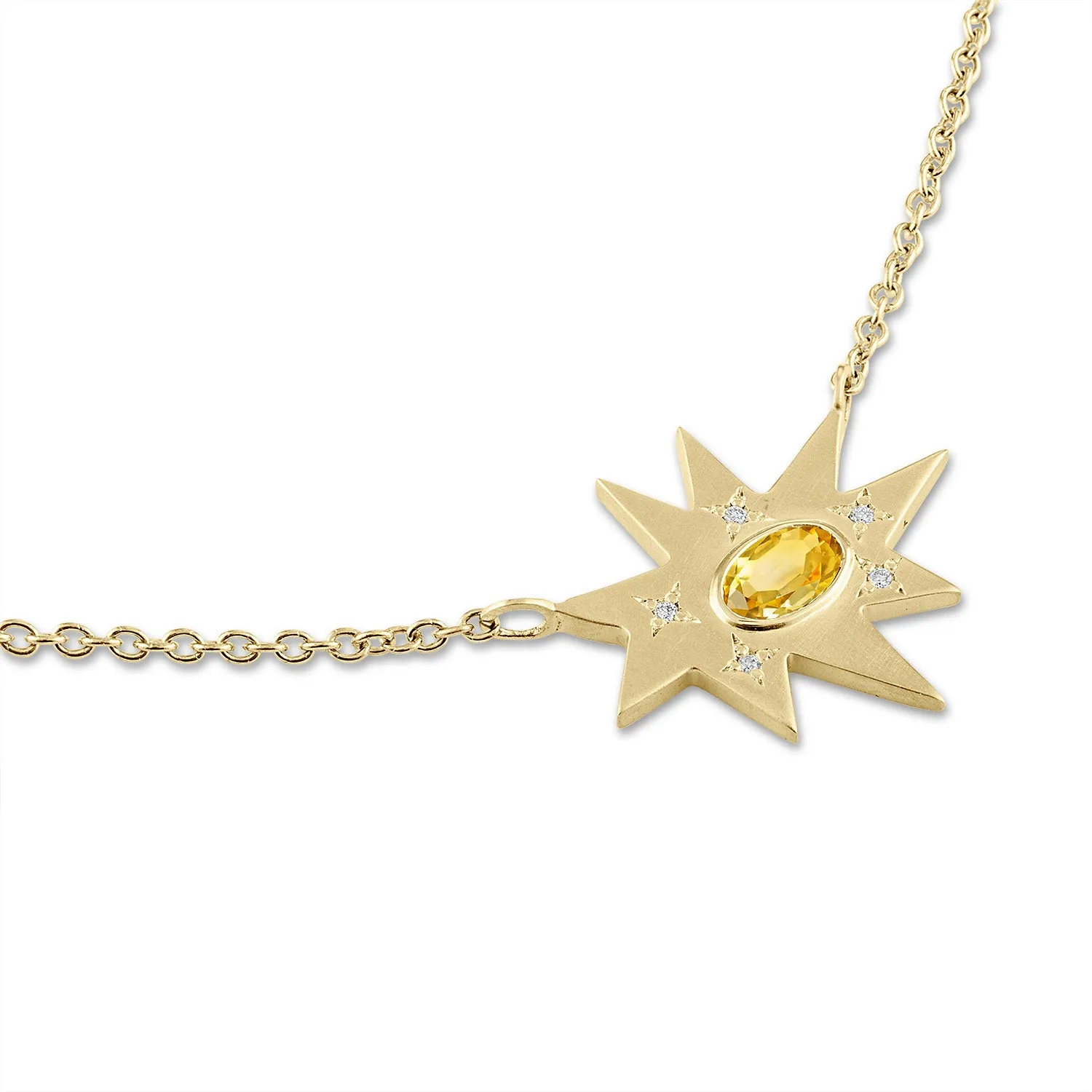 Gold Midi KAPOW! Necklace: Citrine