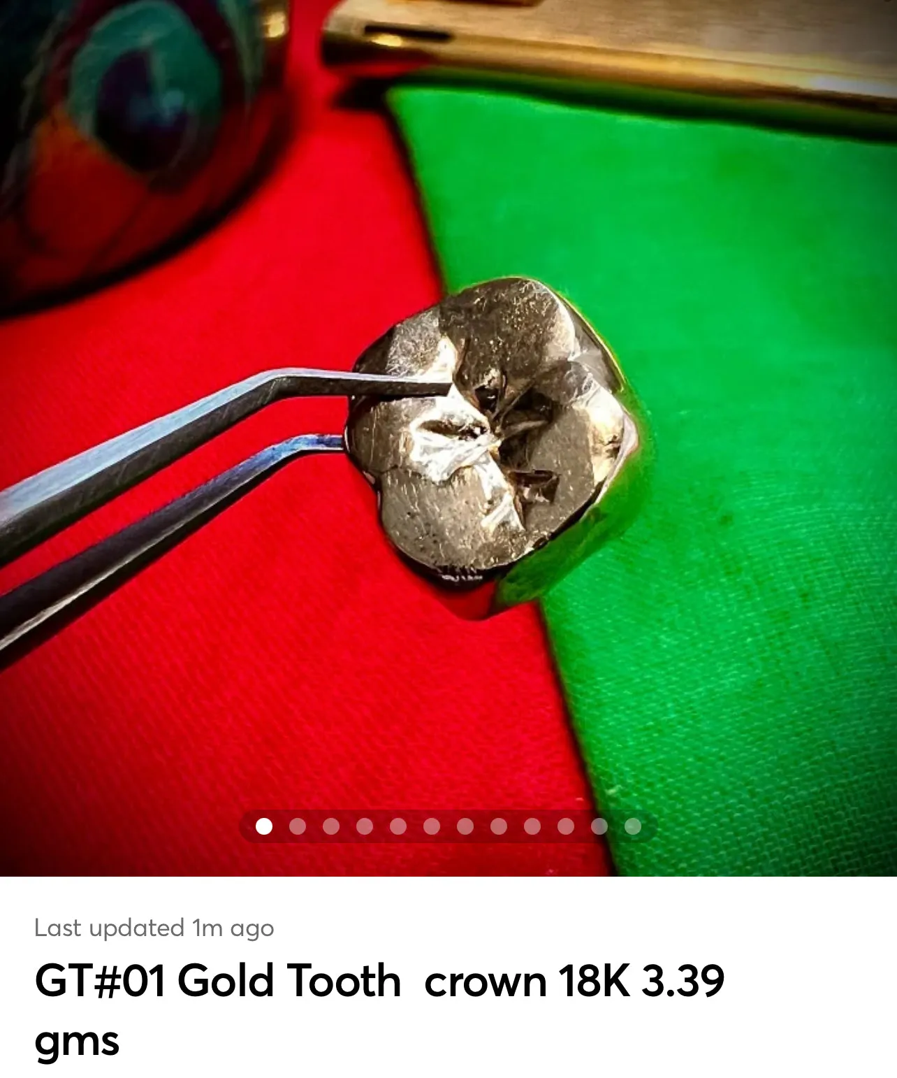 GT#01 Gold Tooth  crown 18K 3.39 gms for melting or repurpose