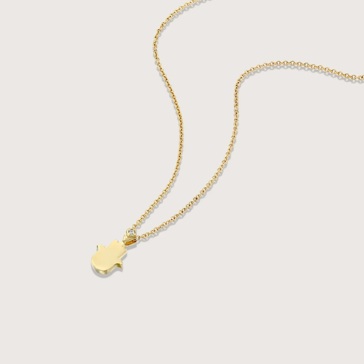 Hamsa Gold Necklace Diamond