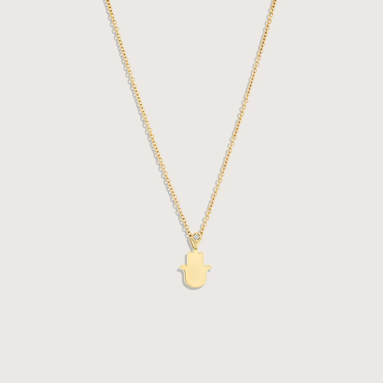 Hamsa Gold Necklace Diamond