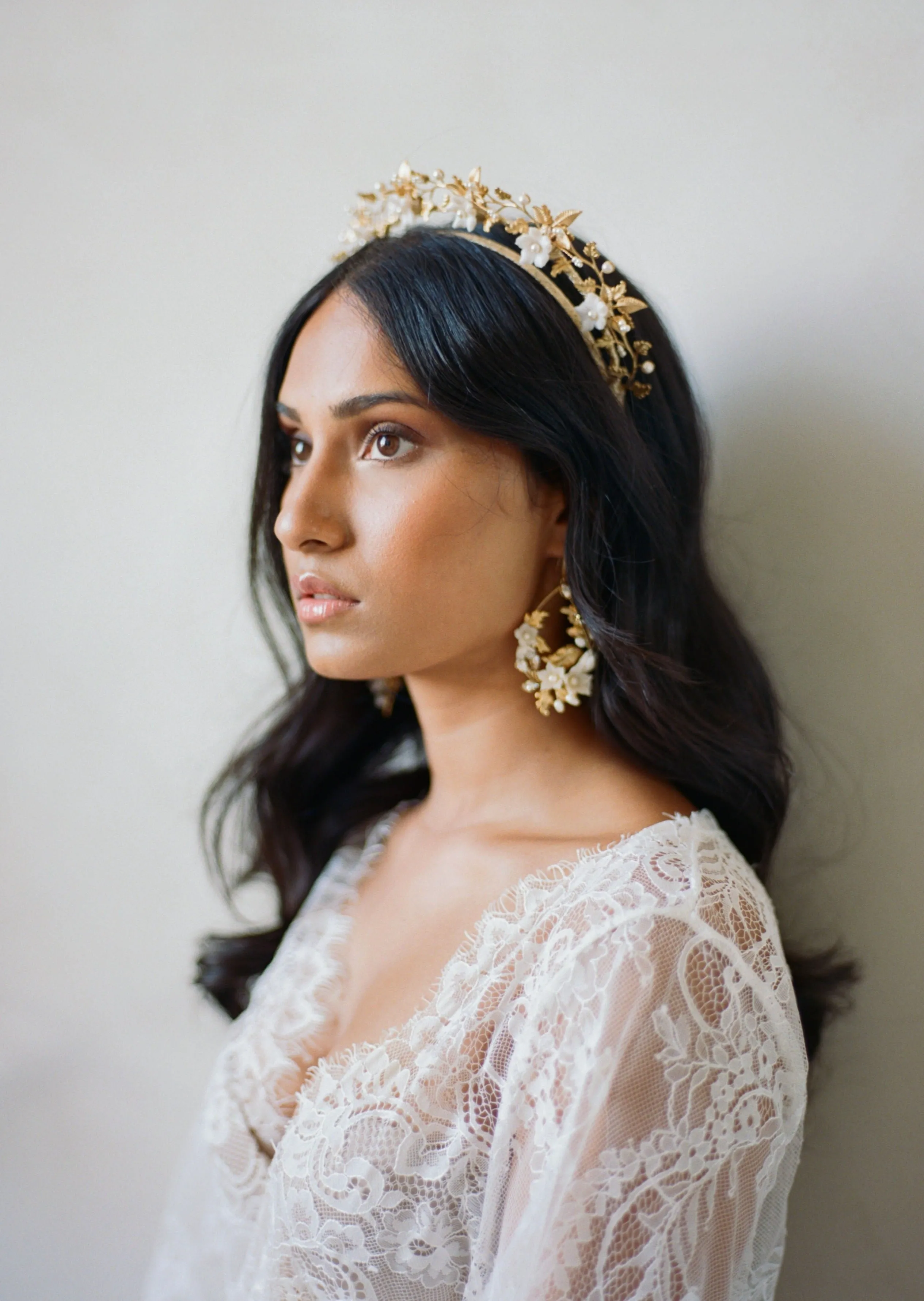 INES Grape Vine and Clay Flower Halo Crown