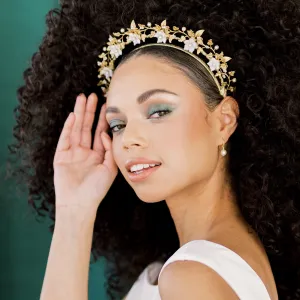 INES Grape Vine and Clay Flower Halo Crown