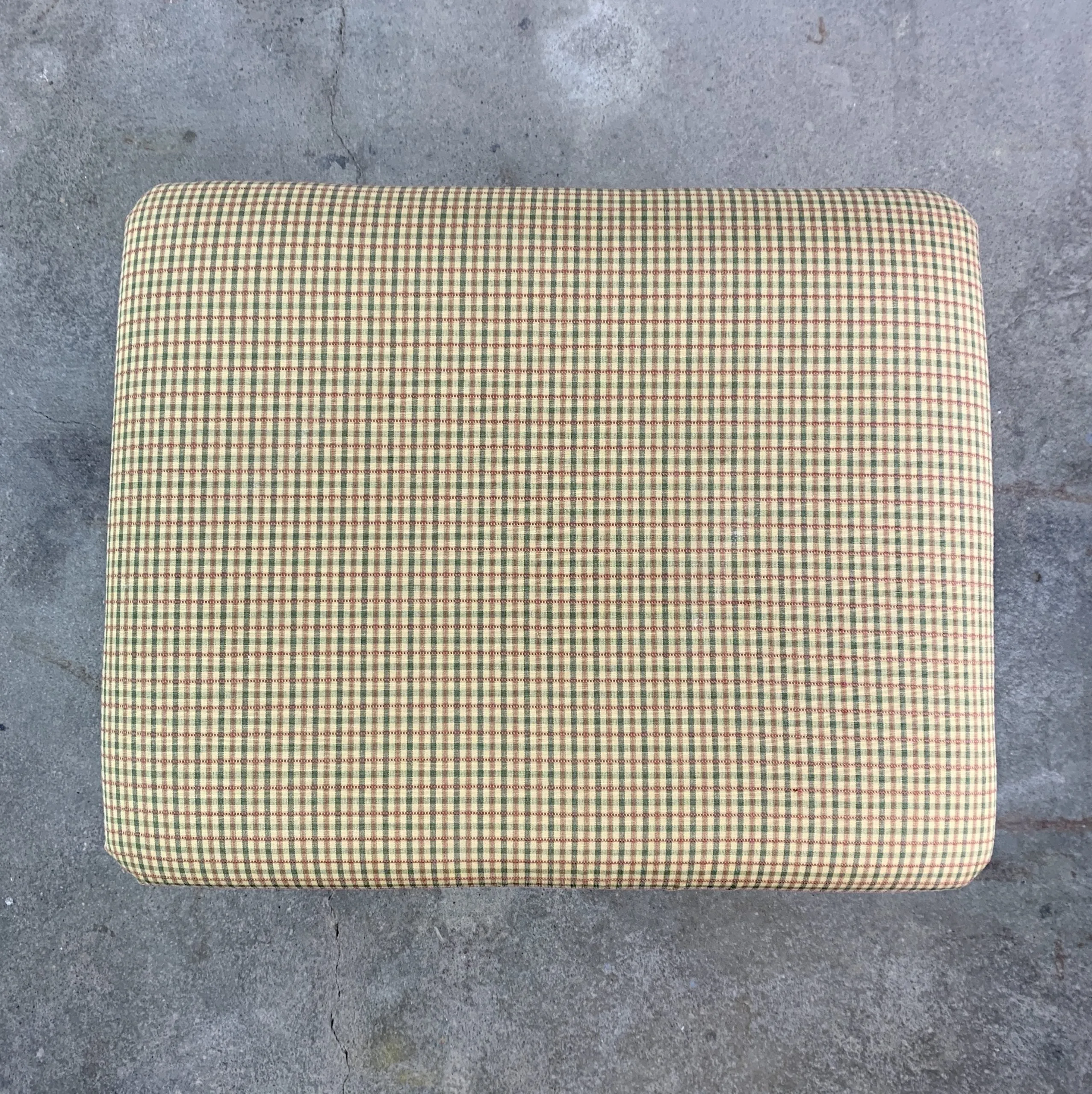 Iron Upholstered Bench, Traditional, Green, Red, Beige Upholstery