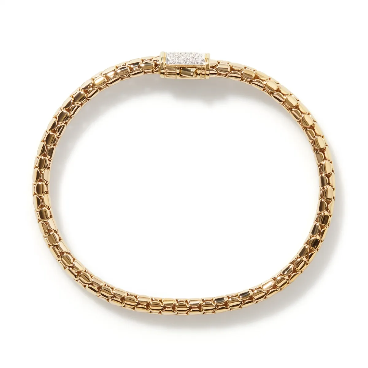 John Hardy Dot 18K Yellow Gold Diamond Pave' Bracelet
