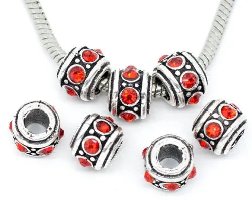 July Birthday  Bead Charm Spacer For Snake Chain Charm Bracelet