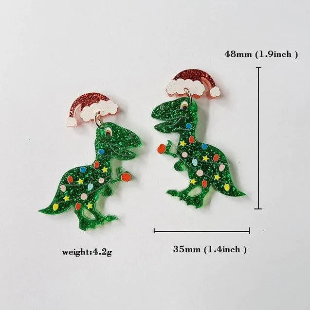 KittenAlarm - Aura Studded Acrylic Christmas Earrings