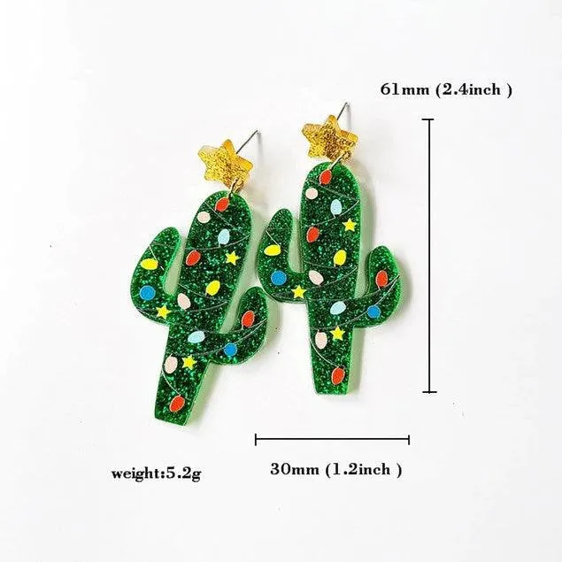 KittenAlarm - Aura Studded Acrylic Christmas Earrings