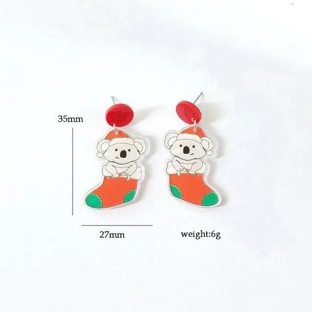 KittenAlarm - Aura Studded Acrylic Christmas Earrings