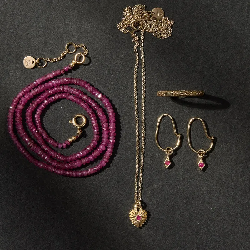 Kora Necklace, Ruby, 9kt Yellow Gold