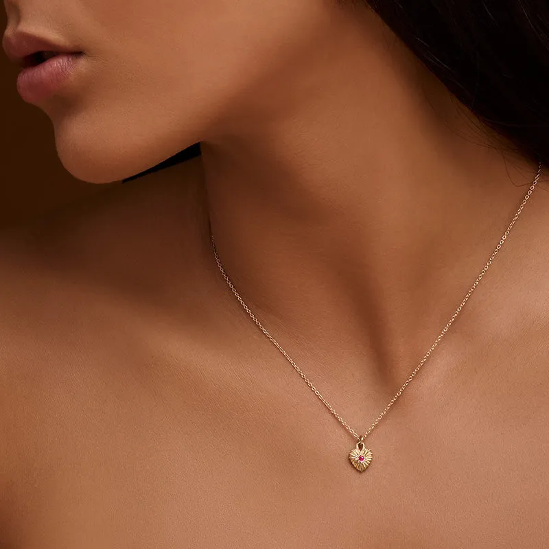Kora Necklace, Ruby, 9kt Yellow Gold