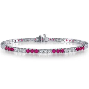 Lafonn Lab-Grown Ruby and Simulated Diamond Tennis Bracelet
