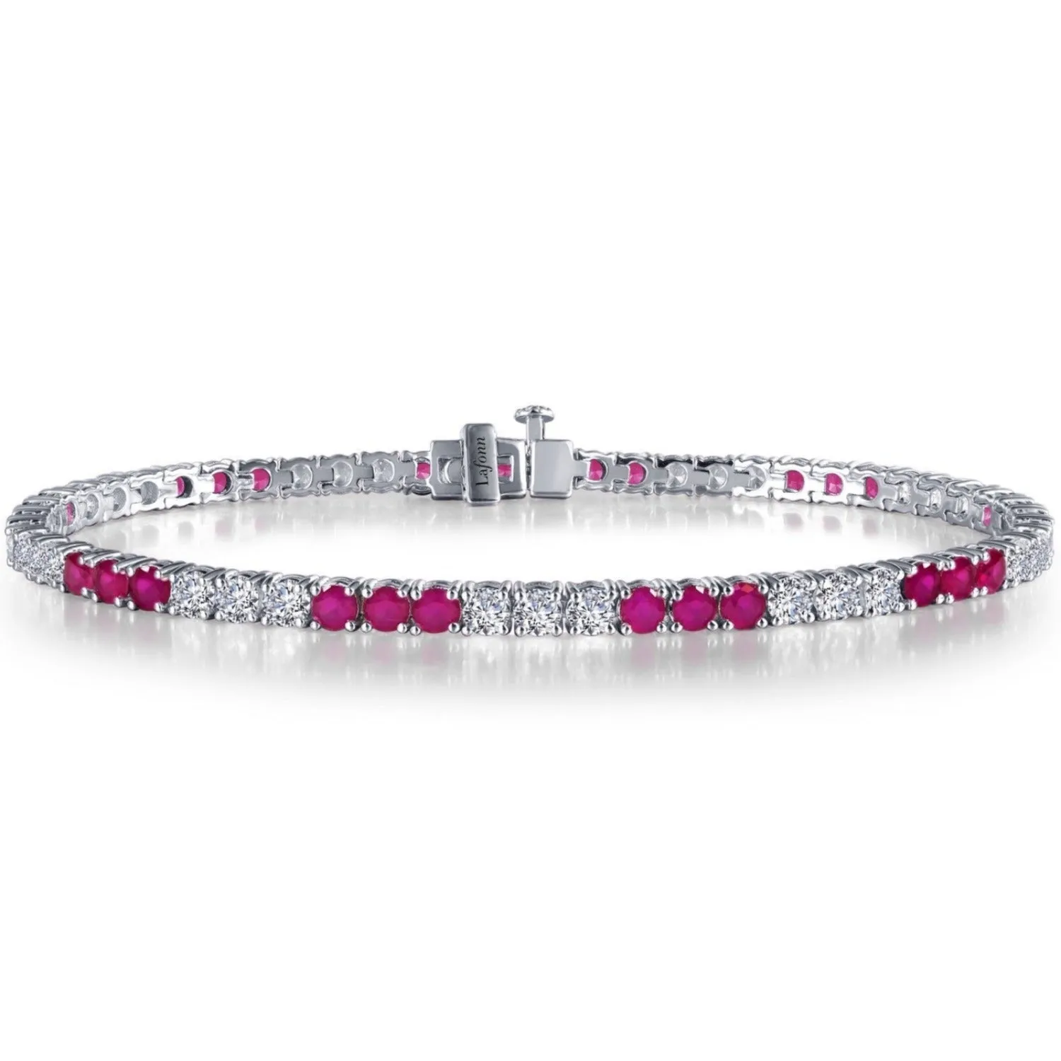 Lafonn Lab-Grown Ruby and Simulated Diamond Tennis Bracelet