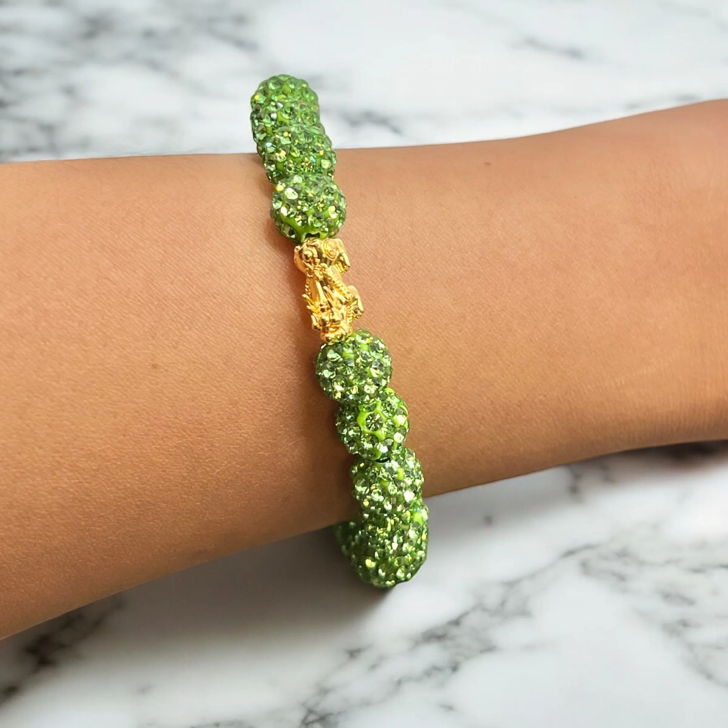 LIGHT GREEN SWAROVSKI BRACELET