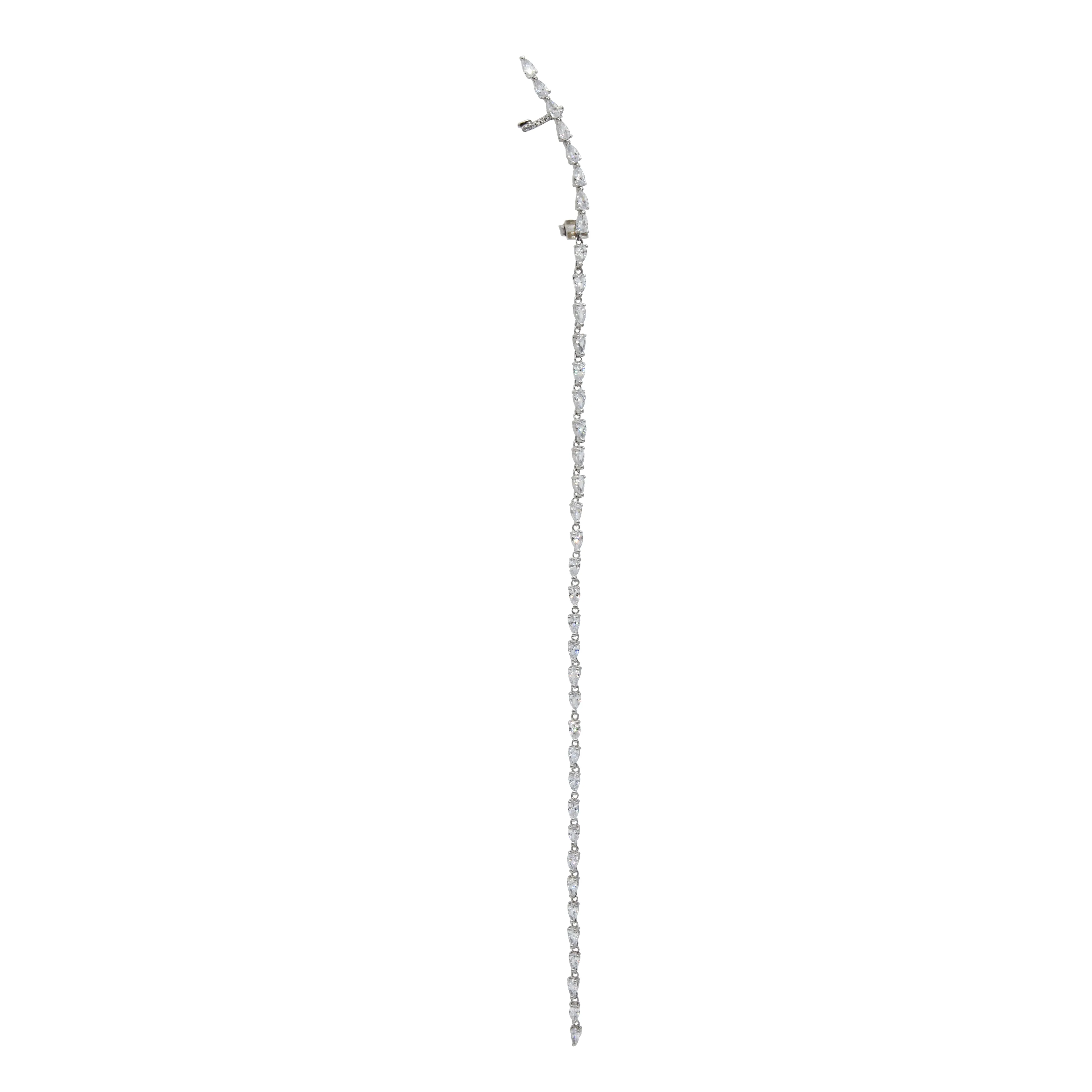 Long Sparkle Drop Chain Earring