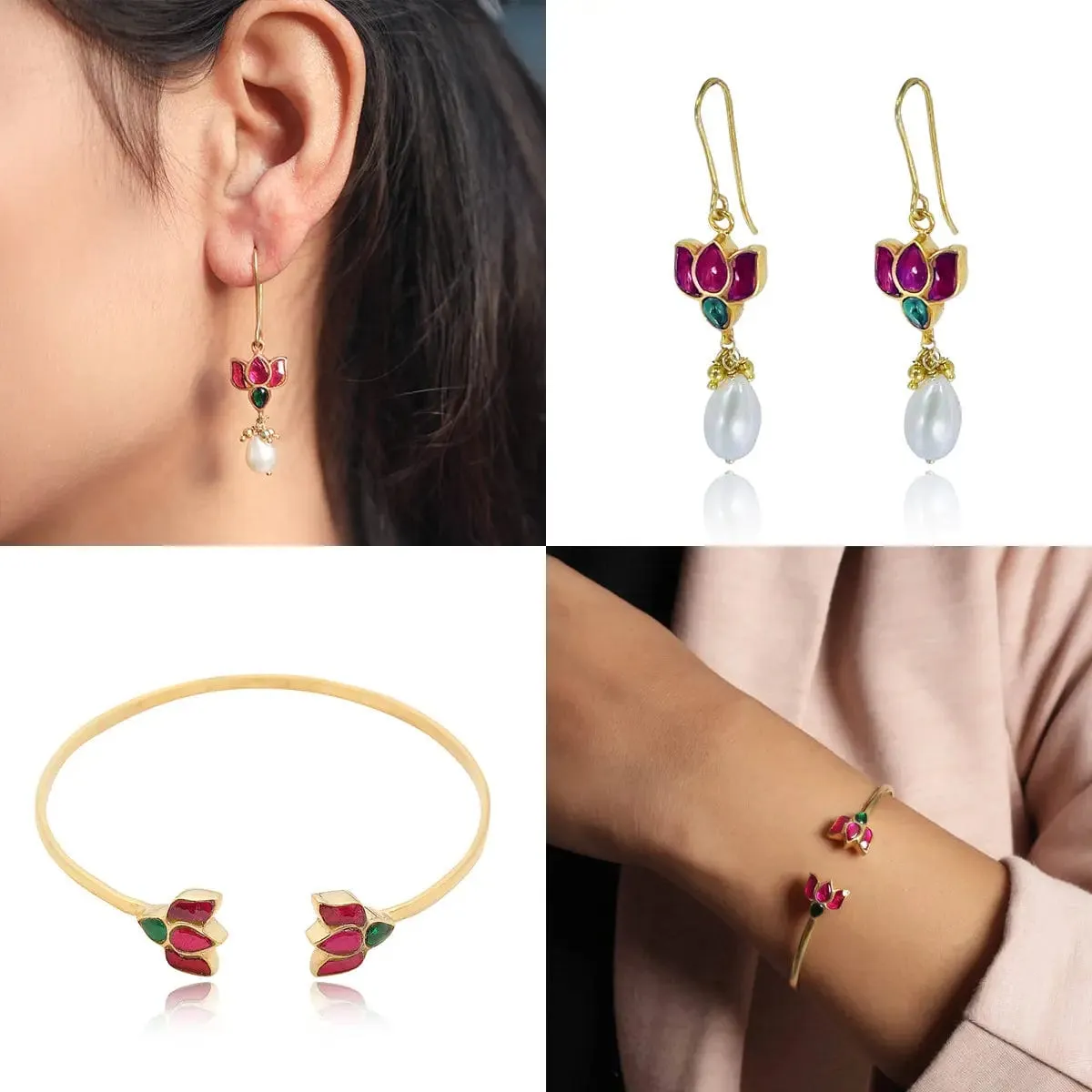 Lotus Gold Earring