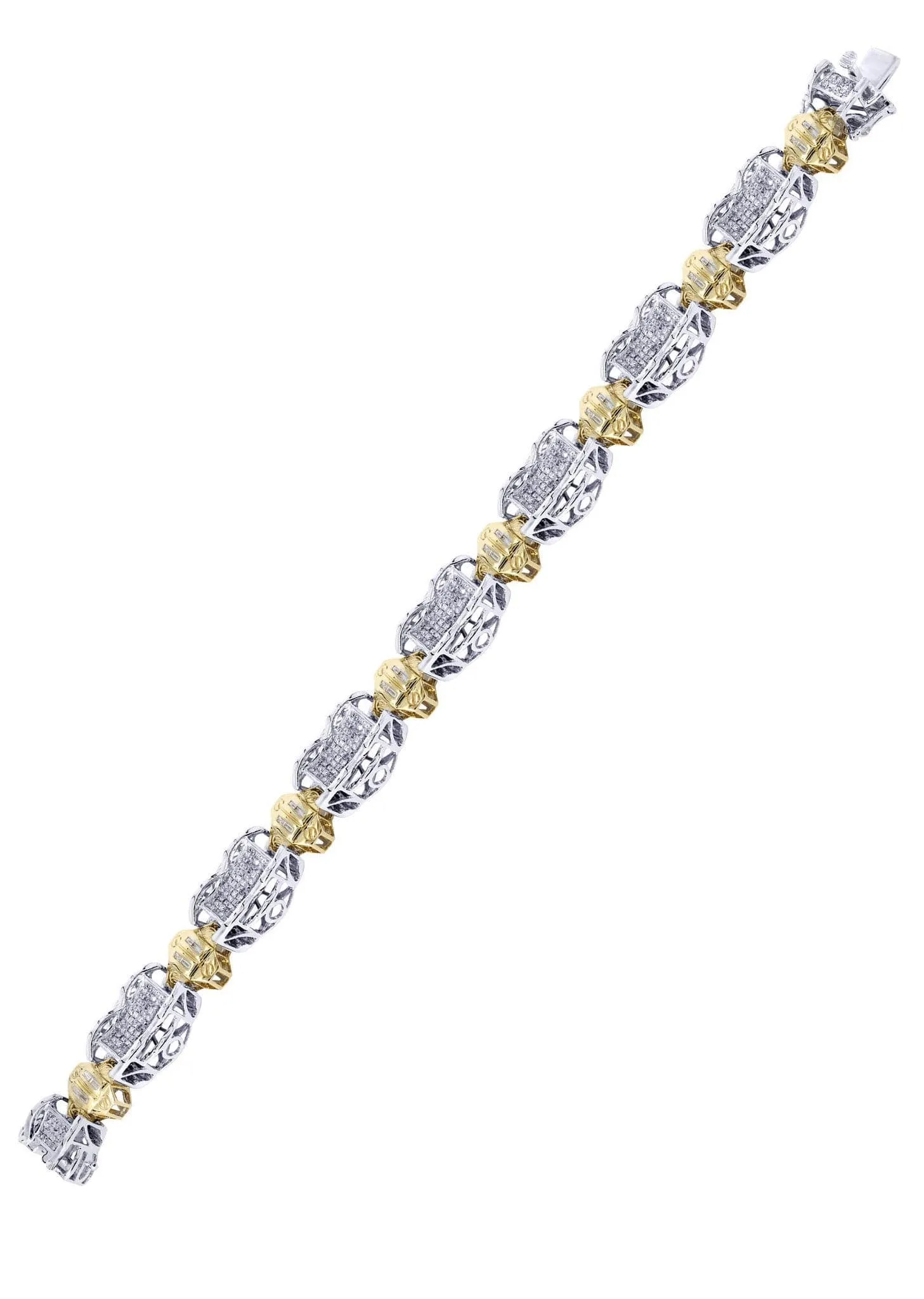 Mens Diamond Bracelet White Gold| 4.34 Carats| 46.65 Grams