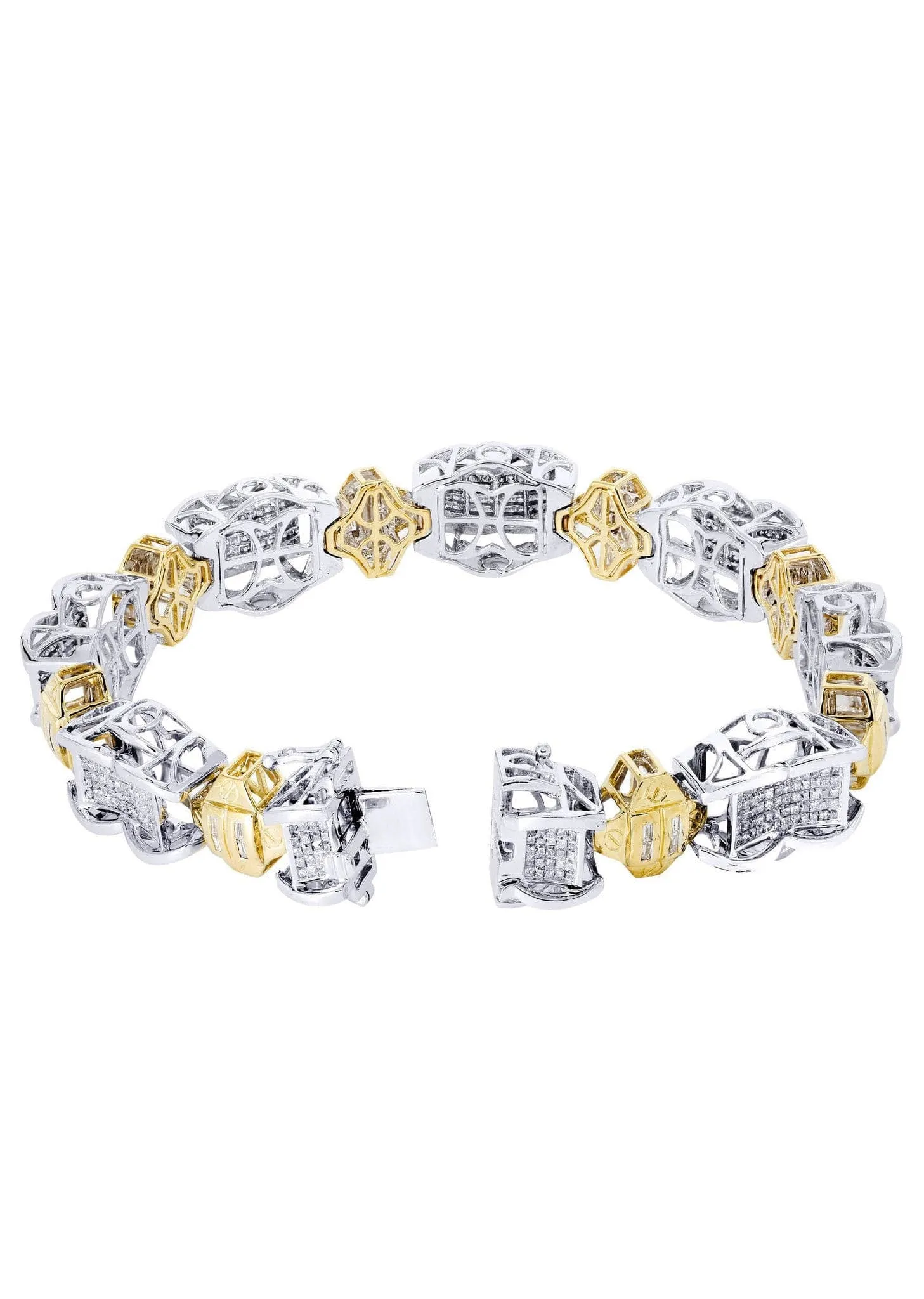 Mens Diamond Bracelet White Gold| 4.34 Carats| 46.65 Grams