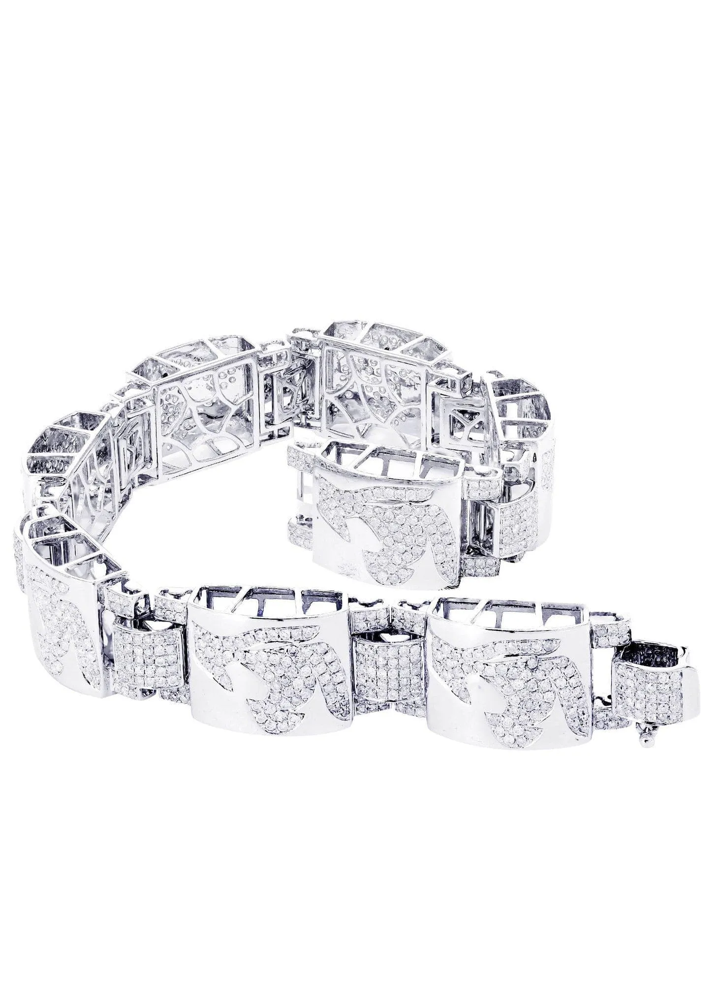 Mens Diamond Bracelet White Gold| 6.83 Carats| 46.75 Grams
