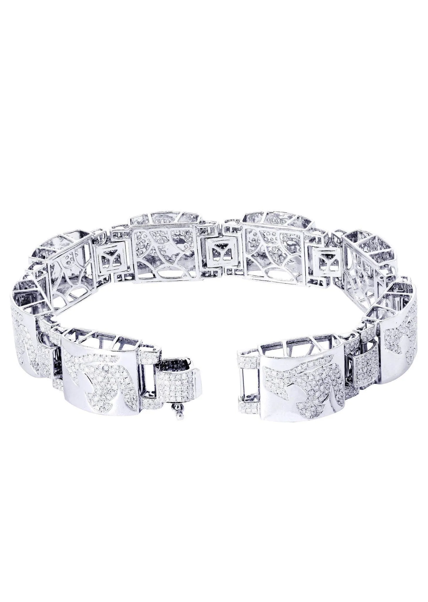 Mens Diamond Bracelet White Gold| 6.83 Carats| 46.75 Grams