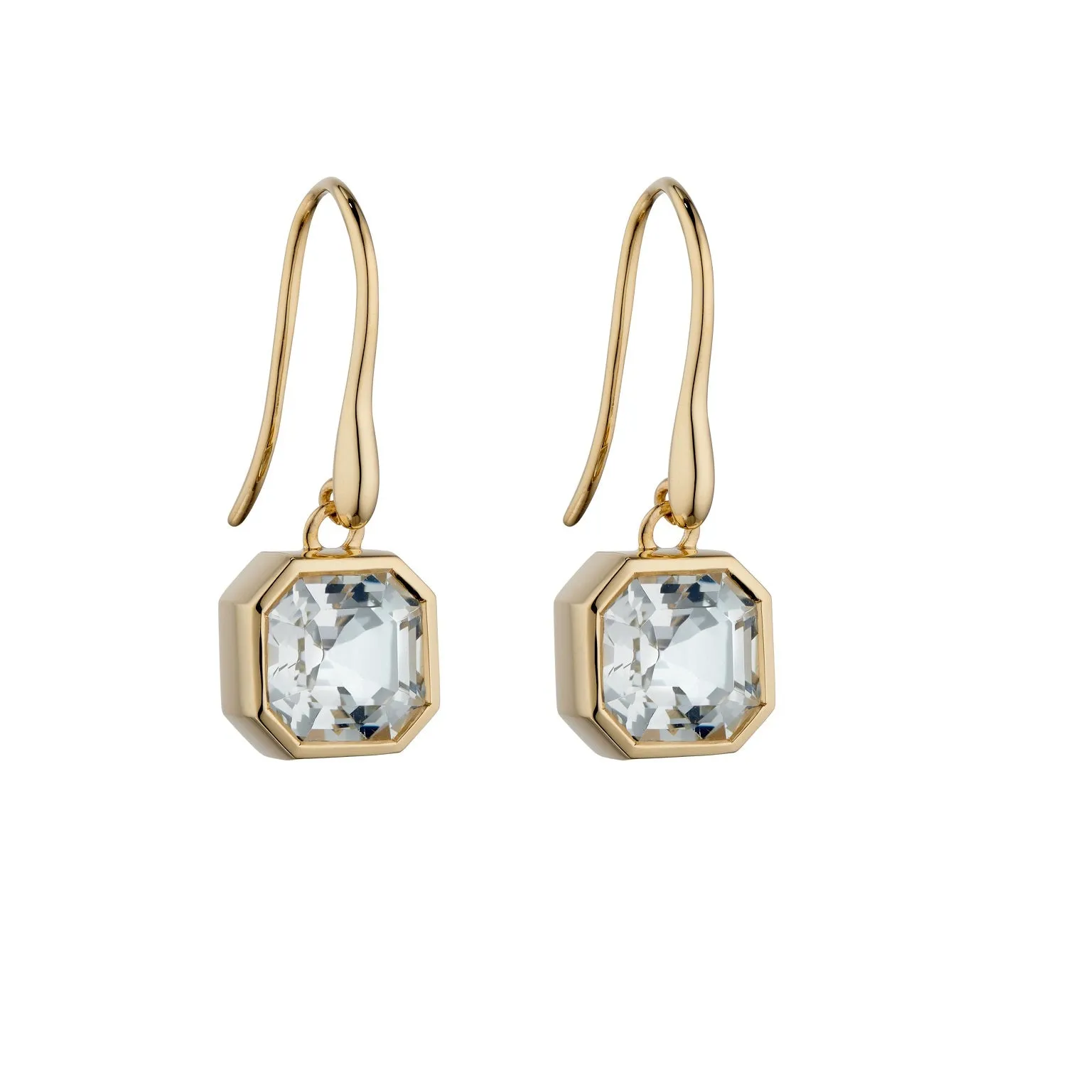 MILENA Gold Earrings with White Topaz