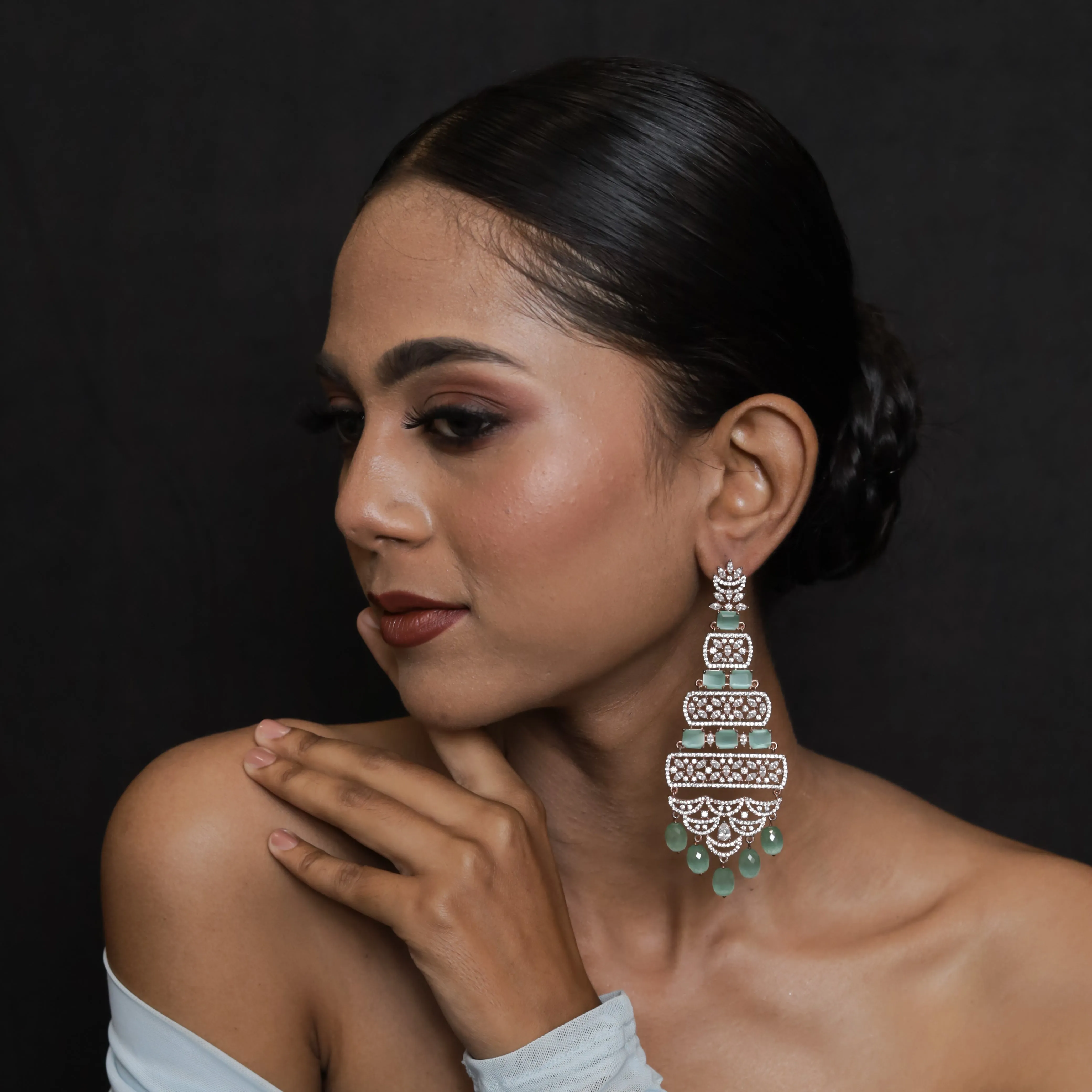 Mint Green Zircon/AD Earring 9791-4888