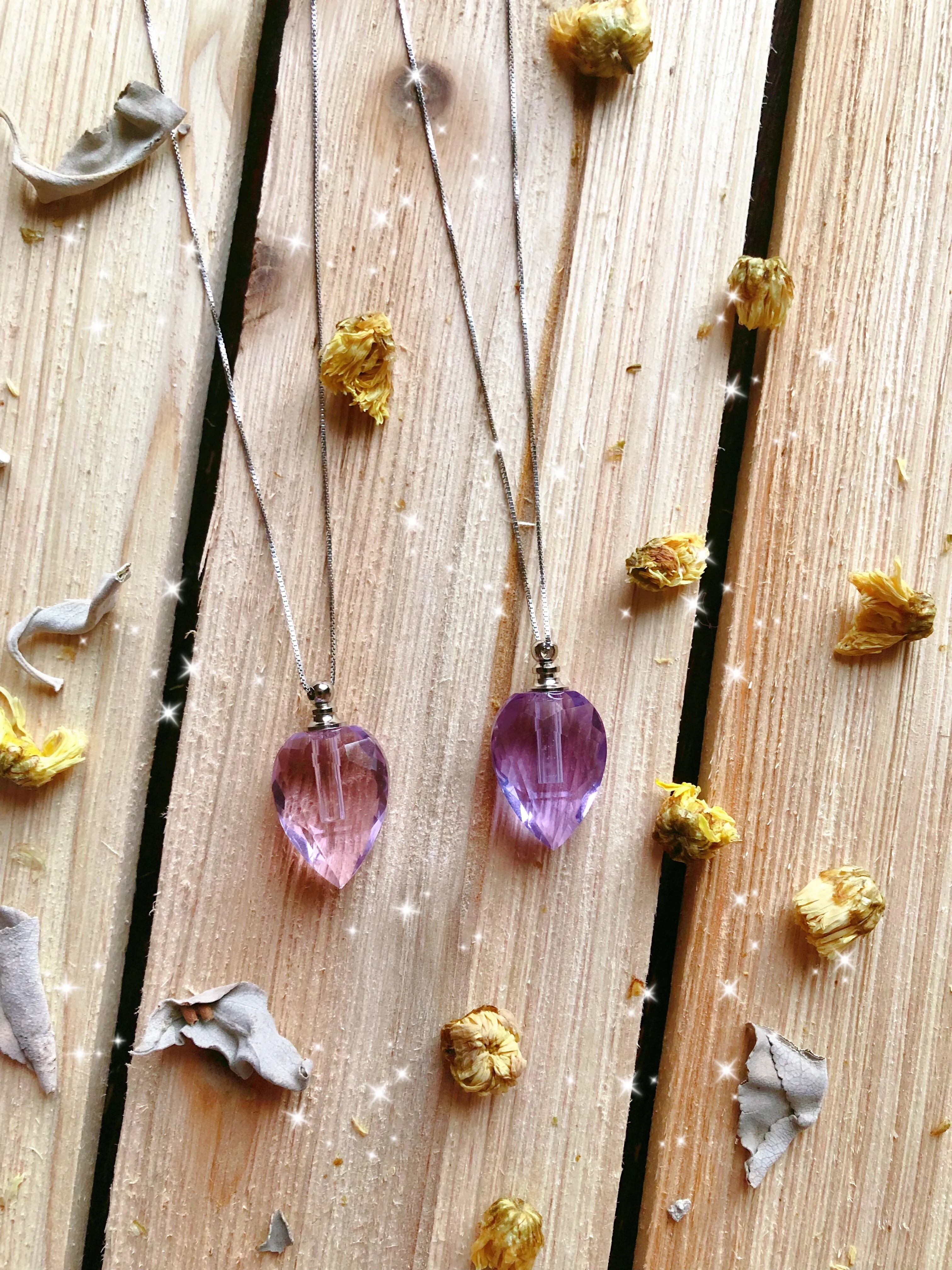 Moon amethyst Clear Quartz obsidian green Aventurine Necklaces