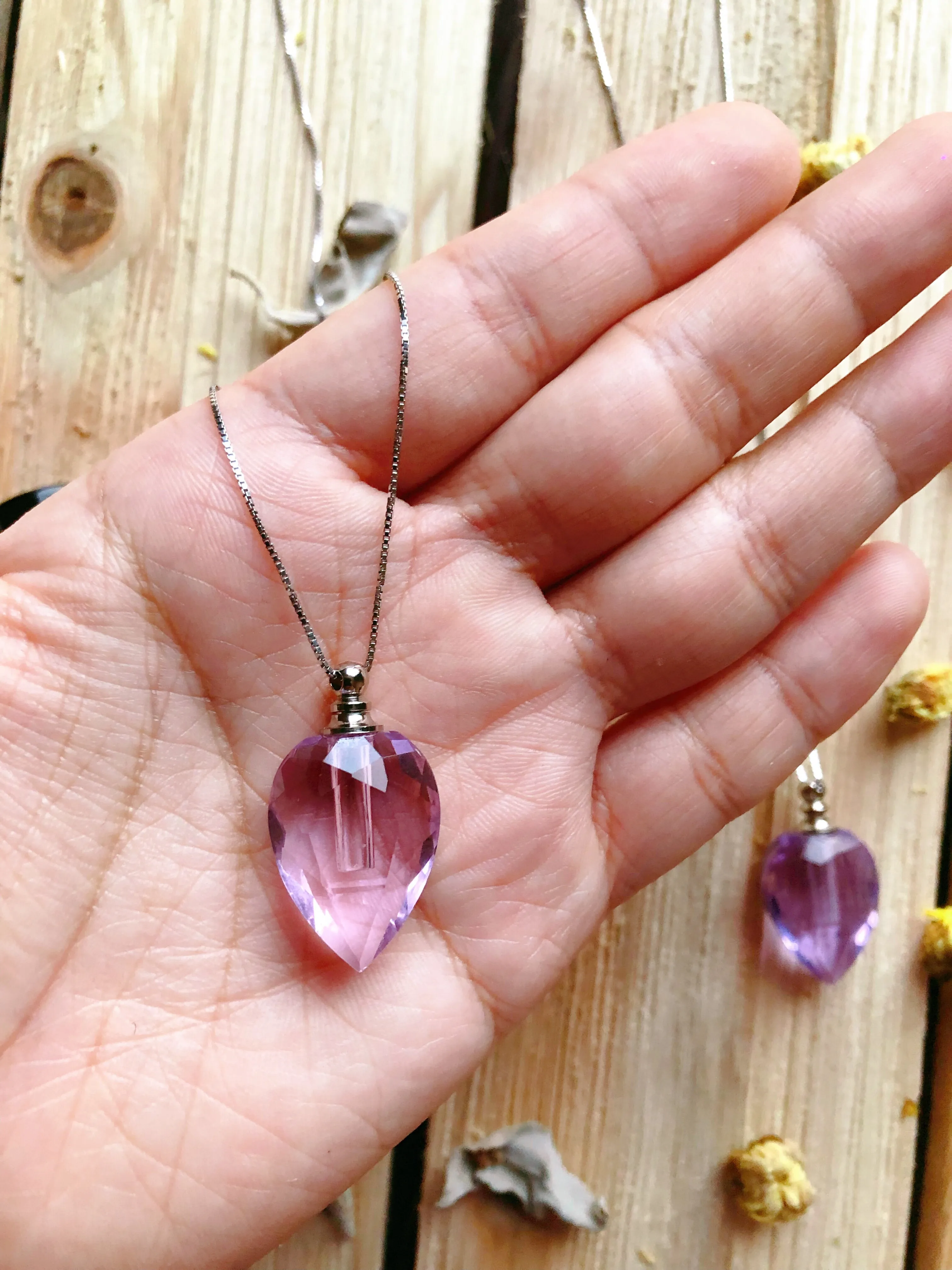 Moon amethyst Clear Quartz obsidian green Aventurine Necklaces