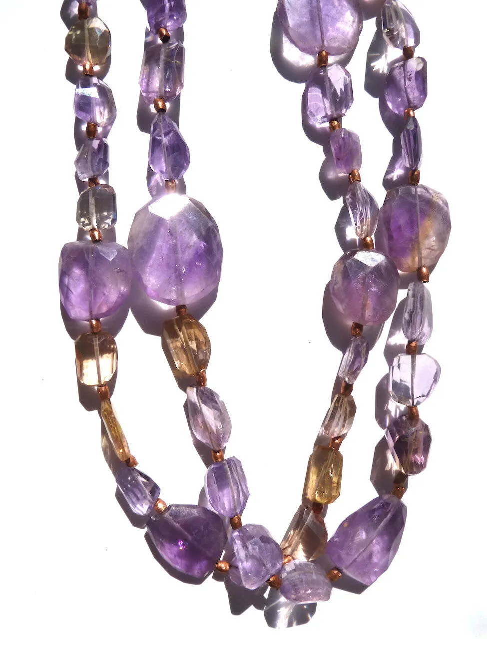 Necklace Copper And Semiprecious Mix Double Length