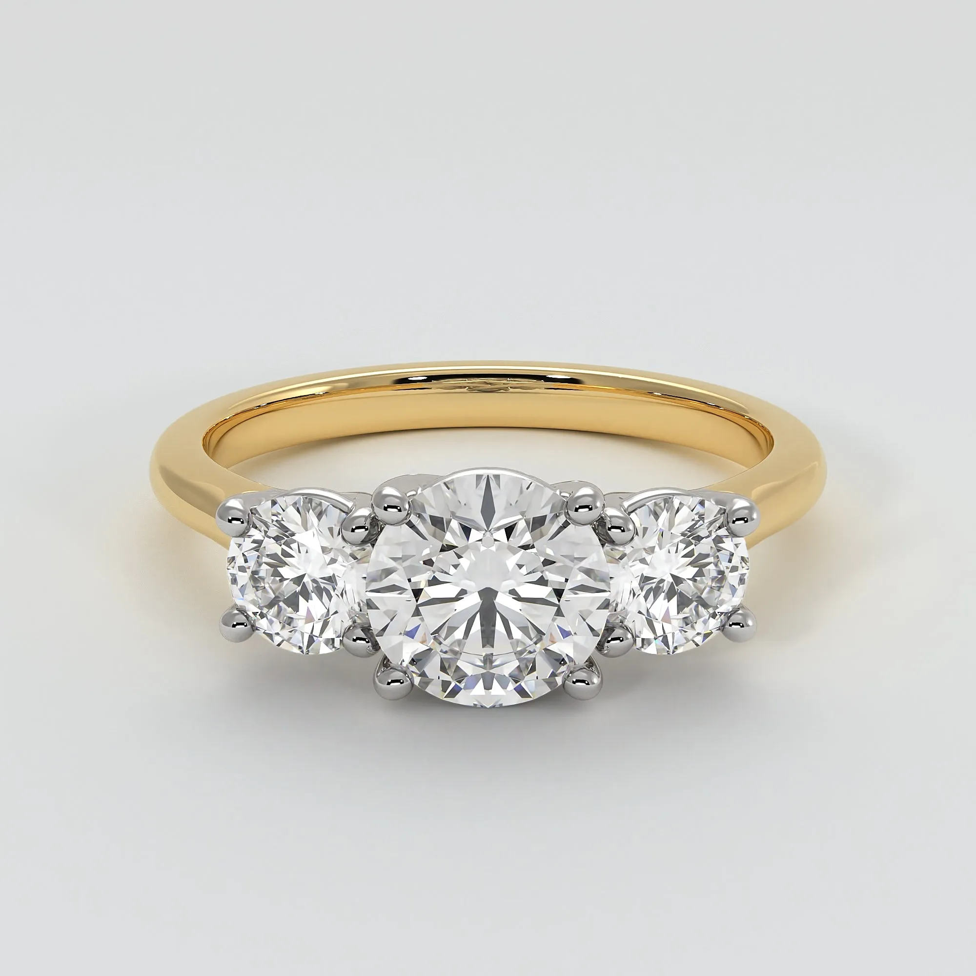 Ornate Trilogy Engagement Ring