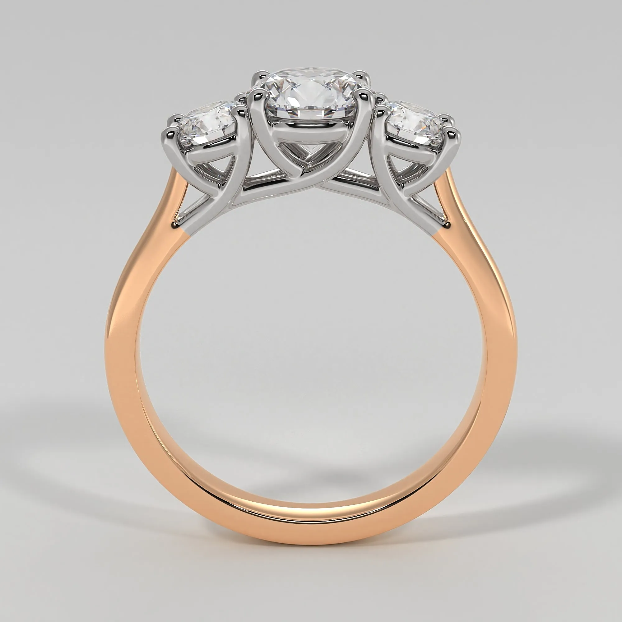 Ornate Trilogy Engagement Ring