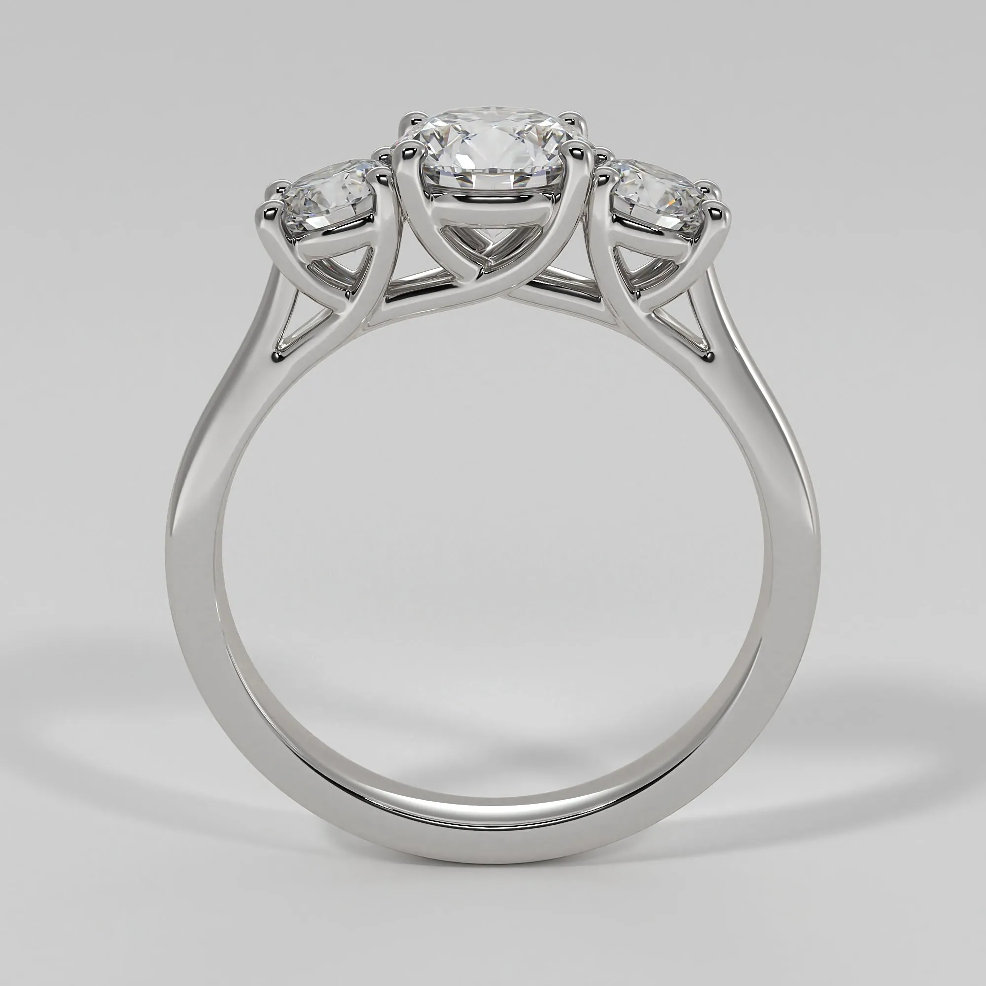 Ornate Trilogy Engagement Ring