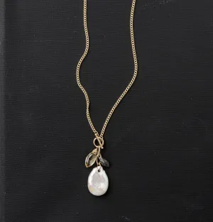 Pearl Gemstone Cluster Necklace