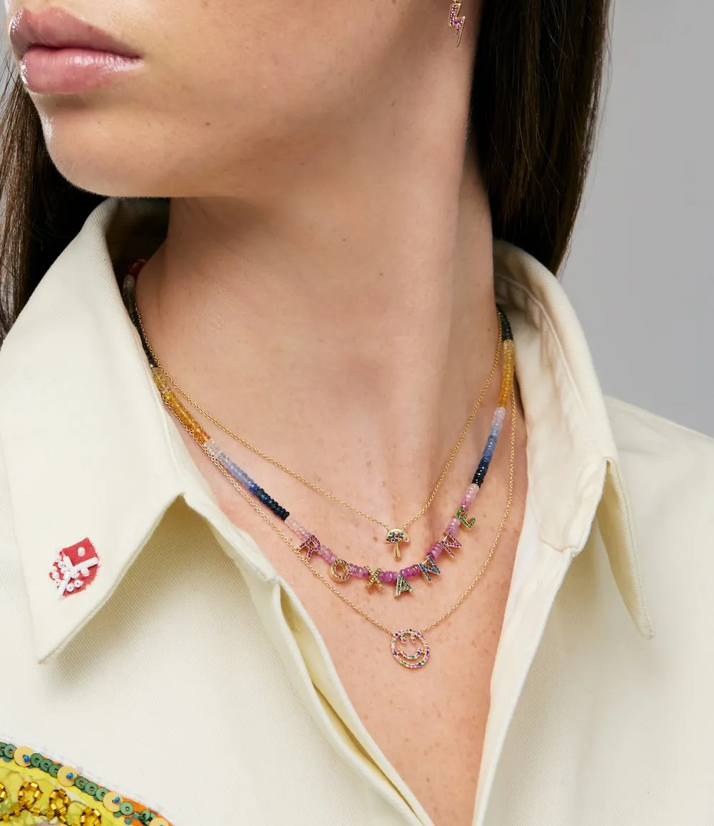 Personalised Rainbow Letter Beaded Necklace