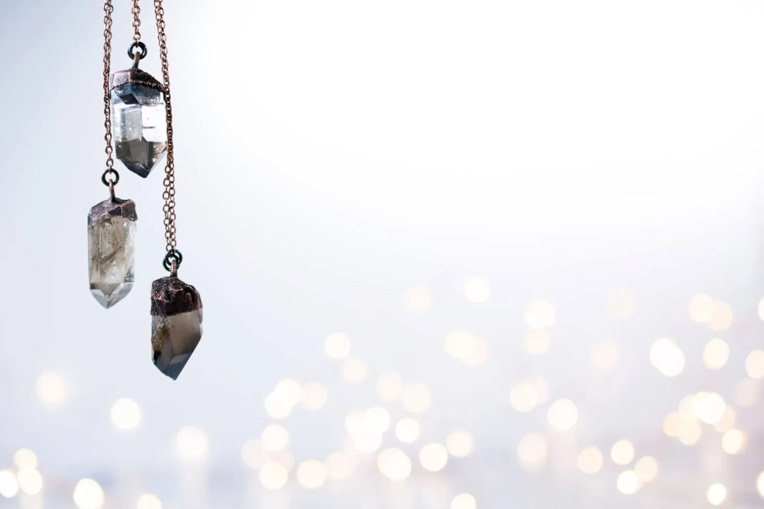 Raw smokey quartz necklace | Raw quartz necklace