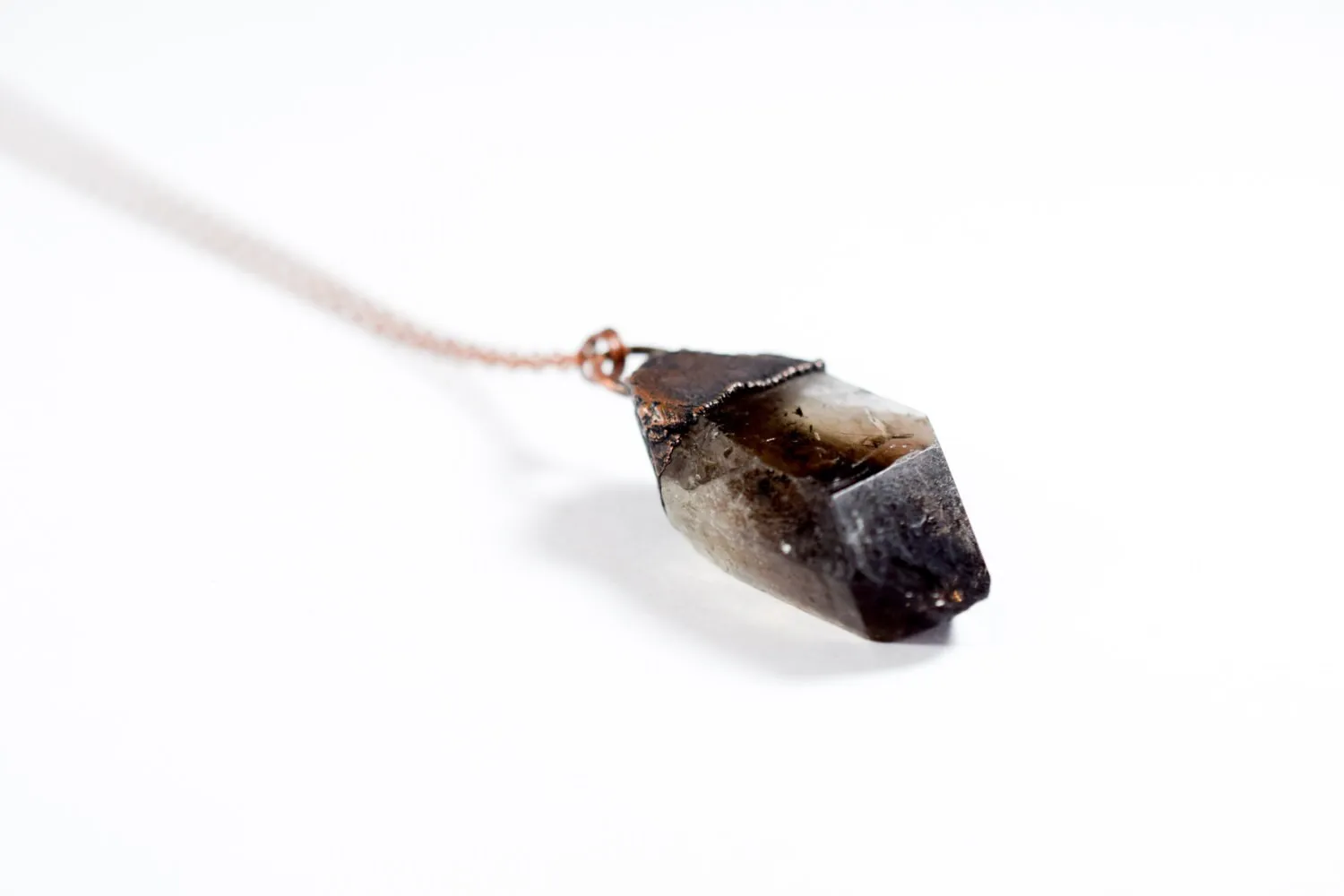 Raw smokey quartz necklace | Raw quartz necklace