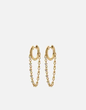Rian Chain Earrings, Gold Vermeil w/Topaz